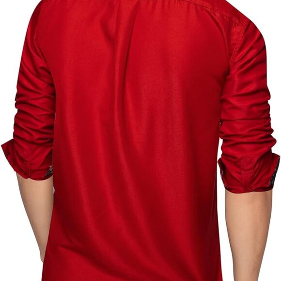 Large DiBanGu Mens Casual Shirt Long Sleeve Button Down Dress Shirt Regular Fit - Picture 2 of 10